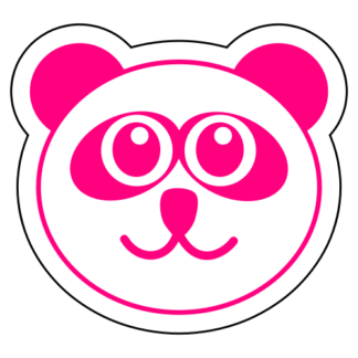 Smiling Panda Sticker (Hot Pink)